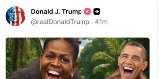 Comparte Trump video que muestra a los Obama como monos