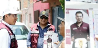 Se promociona morenista en SLP con imágenes mundialistas