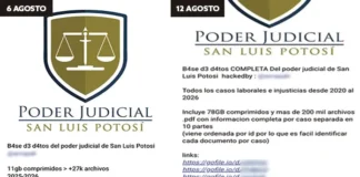 Niegan hackeo al Poder Judicial de SLP, pero crece filtración de datos a 78 GB