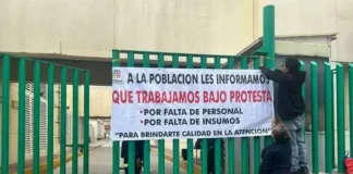 Bloquean trabajadores del Hospital Central la Glorieta Bocanegra por falta de insumos y personal